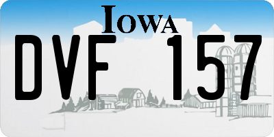 IA license plate DVF157