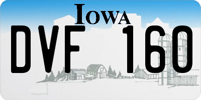 IA license plate DVF160