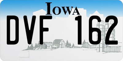 IA license plate DVF162