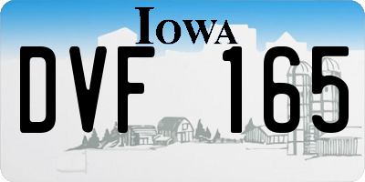 IA license plate DVF165