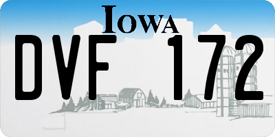IA license plate DVF172
