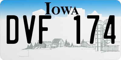 IA license plate DVF174