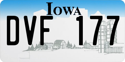 IA license plate DVF177