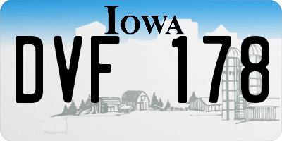 IA license plate DVF178