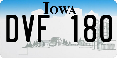 IA license plate DVF180