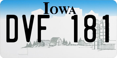 IA license plate DVF181