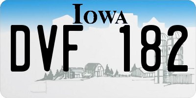 IA license plate DVF182