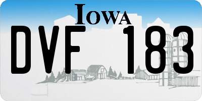IA license plate DVF183