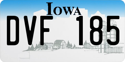 IA license plate DVF185
