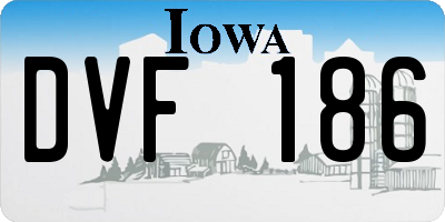 IA license plate DVF186