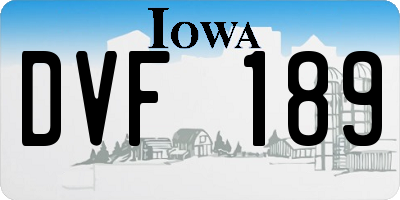 IA license plate DVF189