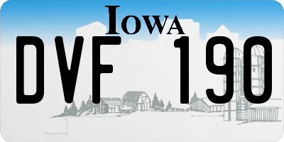 IA license plate DVF190