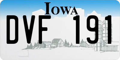 IA license plate DVF191