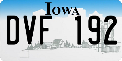 IA license plate DVF192
