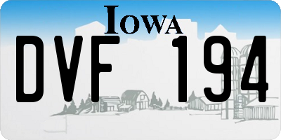IA license plate DVF194