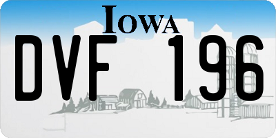 IA license plate DVF196