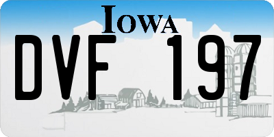 IA license plate DVF197