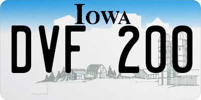 IA license plate DVF200