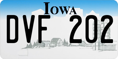 IA license plate DVF202