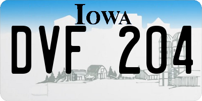 IA license plate DVF204