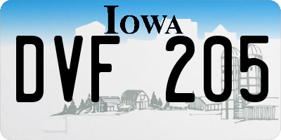 IA license plate DVF205