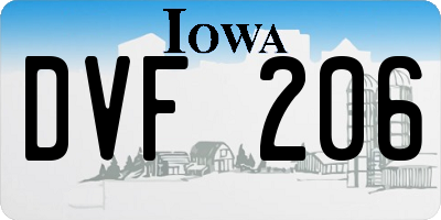 IA license plate DVF206
