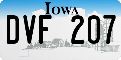 IA license plate DVF207