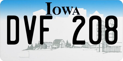 IA license plate DVF208
