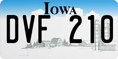 IA license plate DVF210