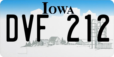 IA license plate DVF212