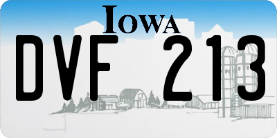 IA license plate DVF213