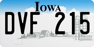 IA license plate DVF215