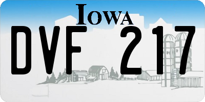 IA license plate DVF217