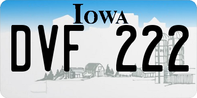 IA license plate DVF222