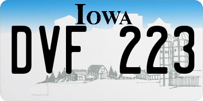 IA license plate DVF223