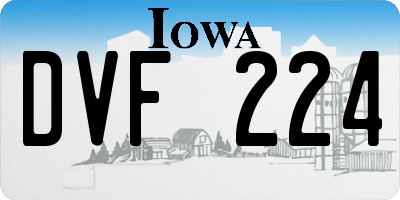 IA license plate DVF224