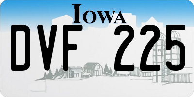 IA license plate DVF225