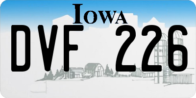 IA license plate DVF226