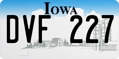 IA license plate DVF227