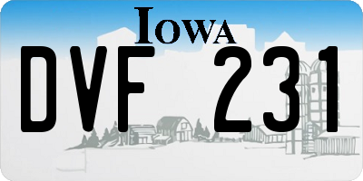 IA license plate DVF231
