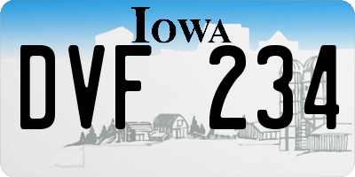 IA license plate DVF234