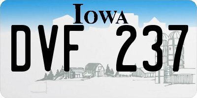 IA license plate DVF237