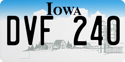 IA license plate DVF240