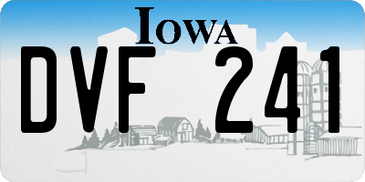 IA license plate DVF241