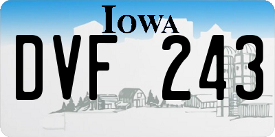 IA license plate DVF243