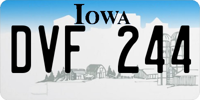 IA license plate DVF244