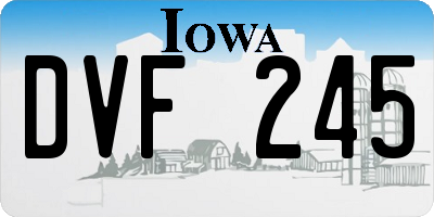 IA license plate DVF245