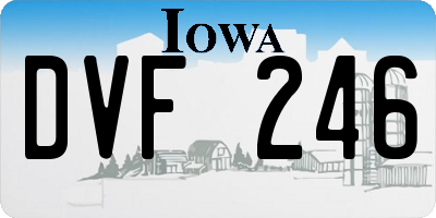 IA license plate DVF246