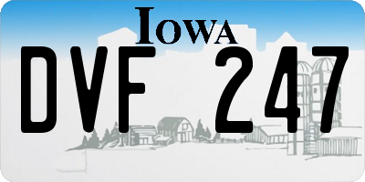 IA license plate DVF247