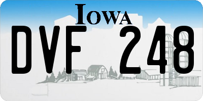 IA license plate DVF248